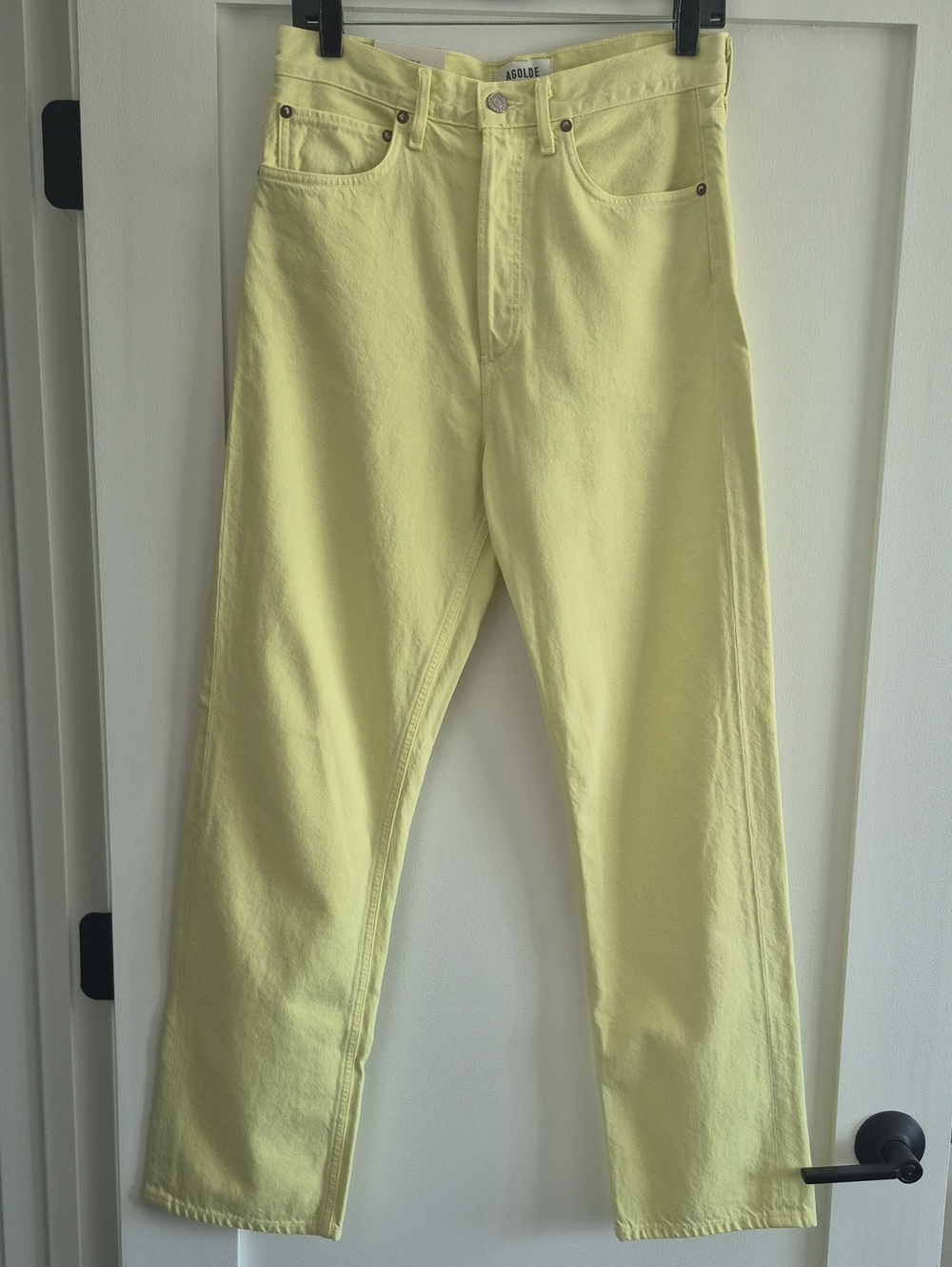 NWT Agolde 90's Mid Rise Loose Straight Fit Jeans in Limoncello, 26